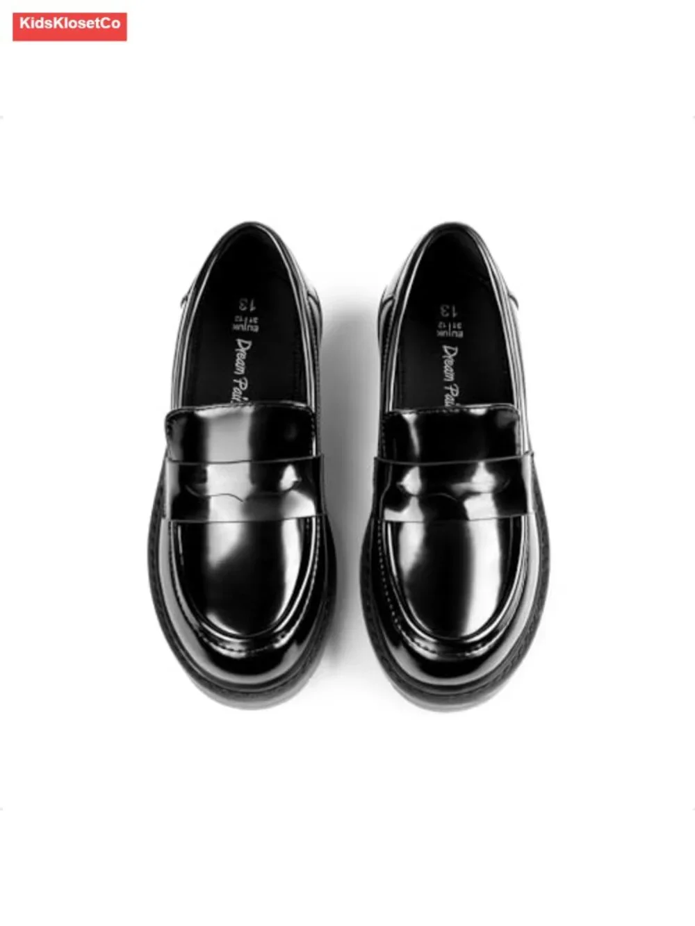 Girls Penny Loafers School Shoes Slip-On TPR Outsole